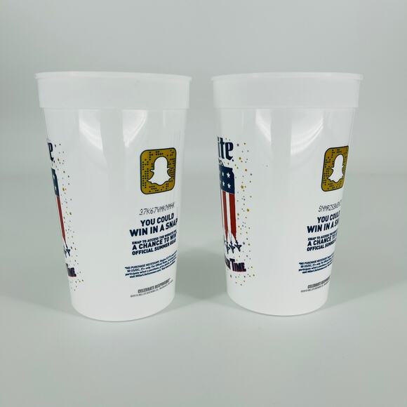 TWO Reusable White Miller Lite Miller Time American Flag Plastic 22 oz Cups NWT - Picture 4 of 10